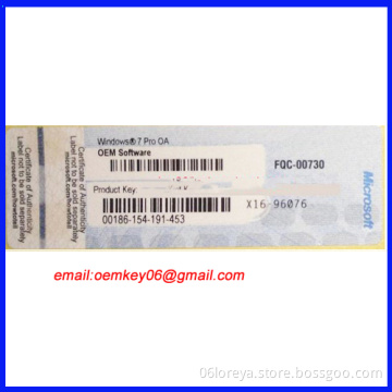 Blue Sticker for Windows 7 Professional Key with COA Label